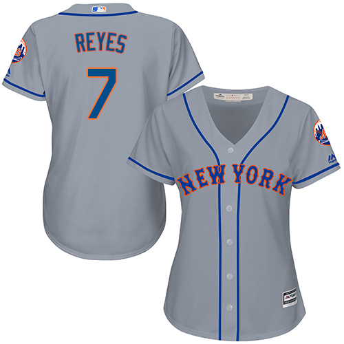 Mets #7 Jose Reyes Grey Road Women's Stitched MLB Jersey